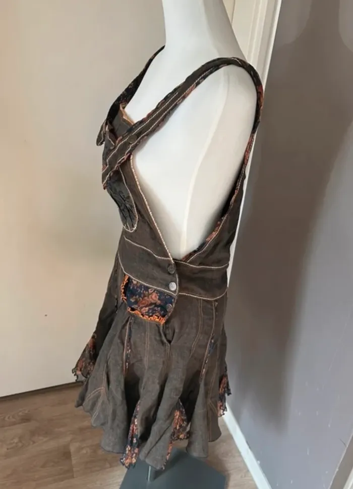 Tricot chic, robe salopette été en soie et lin femme, taille Française 38 - photo numéro 4