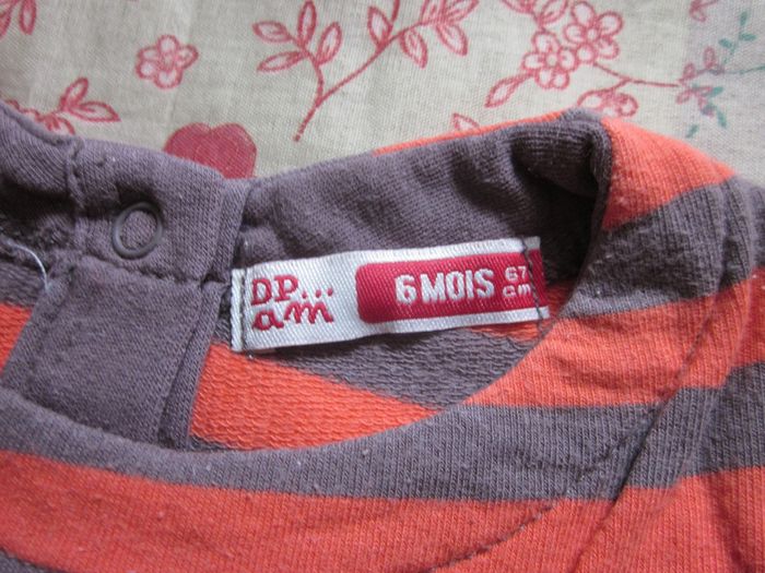 Tunique rayée rouge et marron 6 mois - photo numéro 3