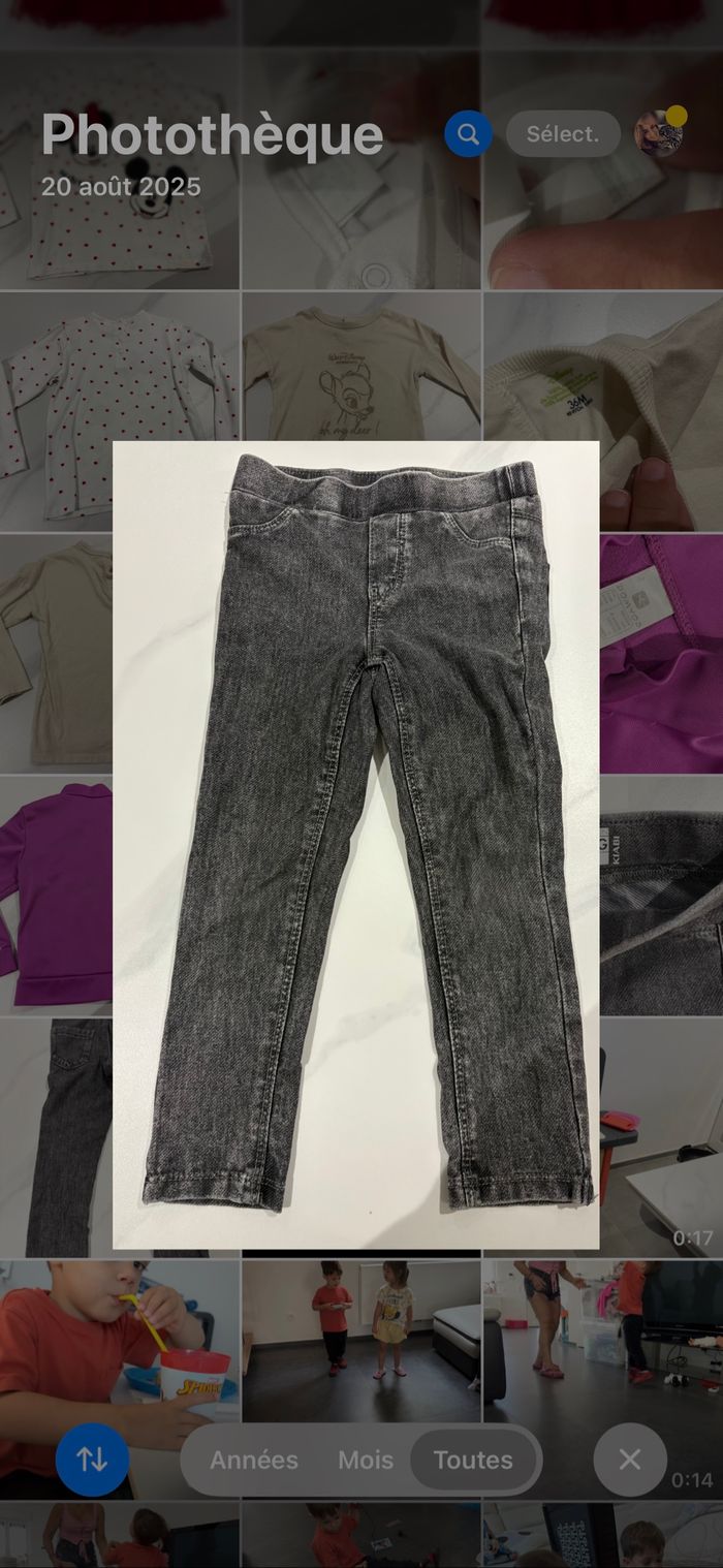 Jegging noir délavé/gris 4 ans Kiabi fille