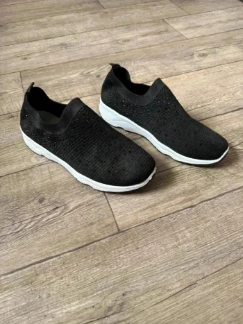 Sneakers à talon compensé Femme noir