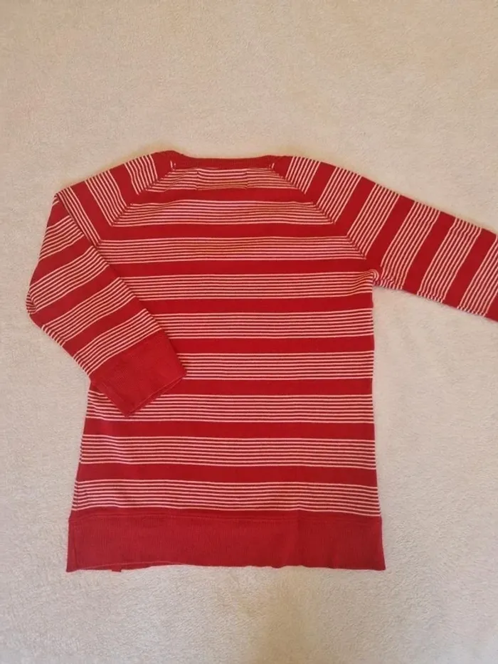 Pull rayé rouge et blanc T36 - EDC - photo numéro 4