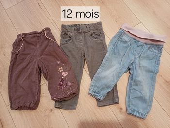 3 pantalons 12 mois