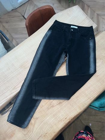 Jean mom fit taille 38 femme noir argenté taille haute