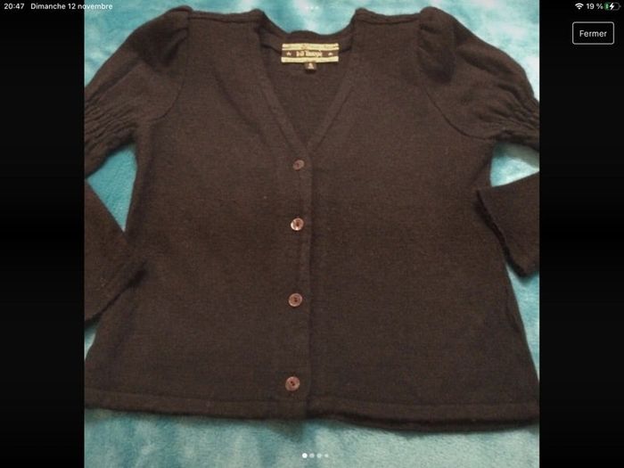 joli gilet noir bill tornade 6 ans tbe 50% laine 50% acrylique