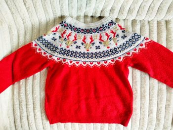 Joli pull chaud broderies dorés biche 5 ans mixte garçon ou fille