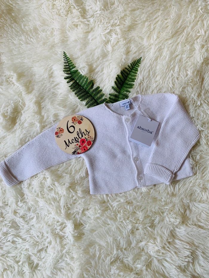 Gilet court Absorba neuf blanc en laine 6m