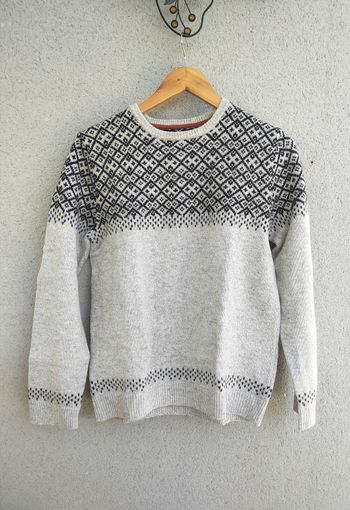 Pull norvégien homme laine Jules taille M – pull chaud hiver, tricot scandinave, maille tendance