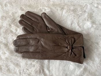 Gants marrons en cuir taille S