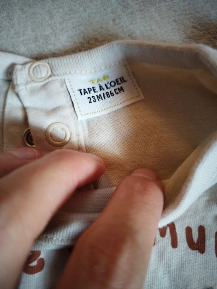 Tee-shirt manches longues dinosaures TAO taille 2 ans - photo numéro 2