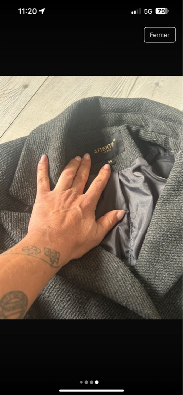 Manteau gris Attentif t36 - photo numéro 2