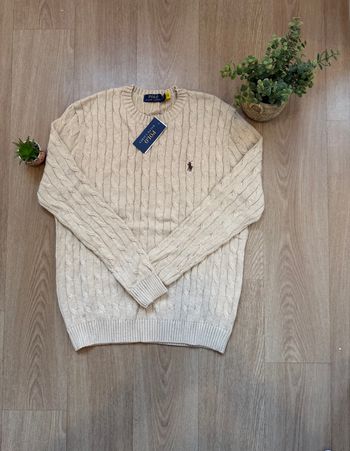 Pull à torsades Ralph Lauren beige