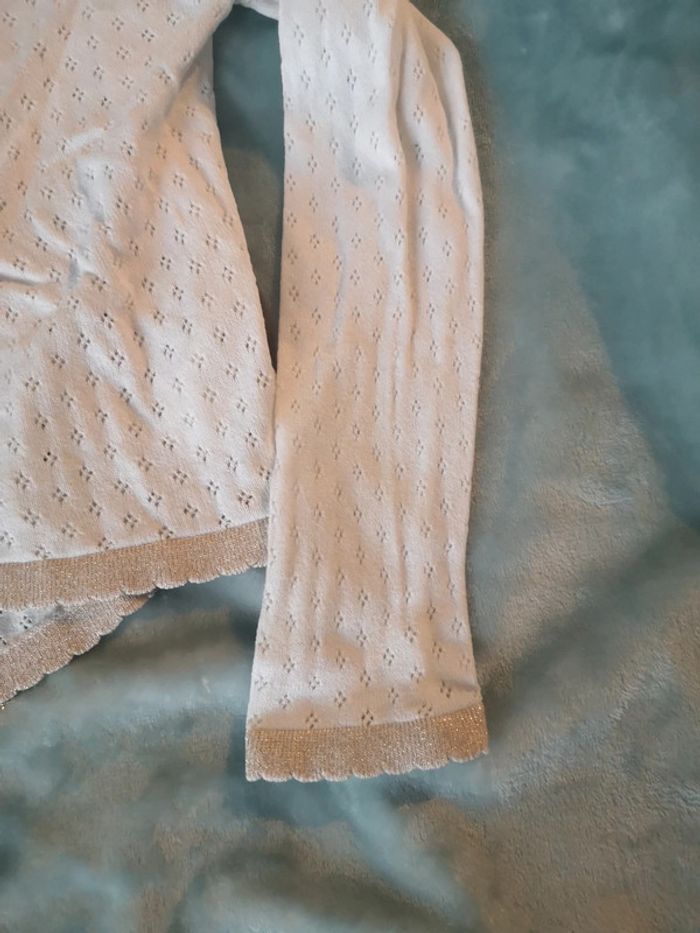 Gilet blanc cassé et doré 8 ans - photo numéro 4