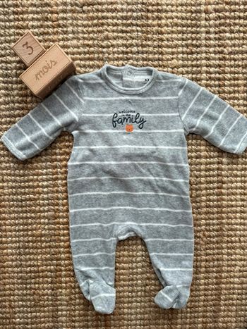 Pyjama velours Kiabi 3mois / 60cm
