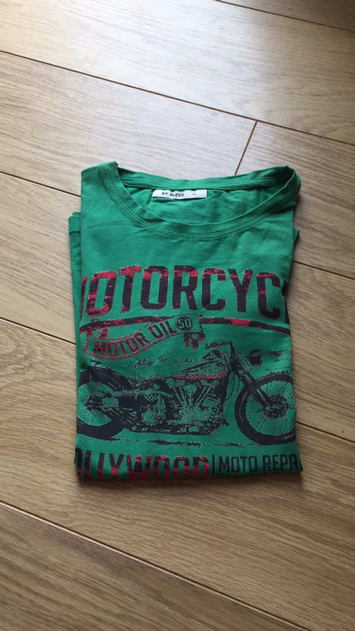 T-shirt vert impression Motorcycles - photo numéro 5