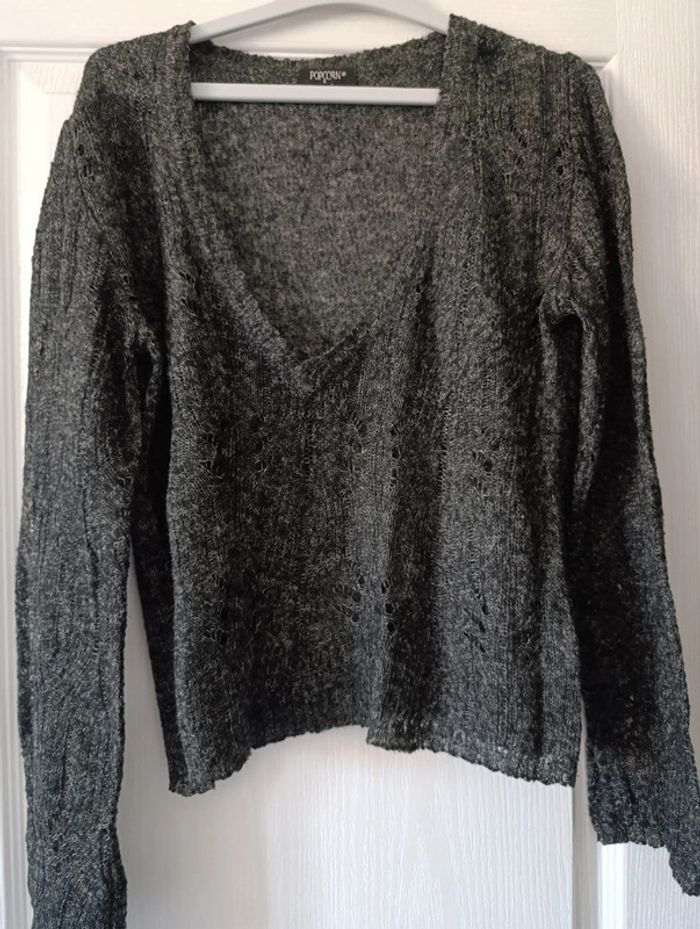 Pull gris anthracite Popcorn Taille S - photo numéro 2