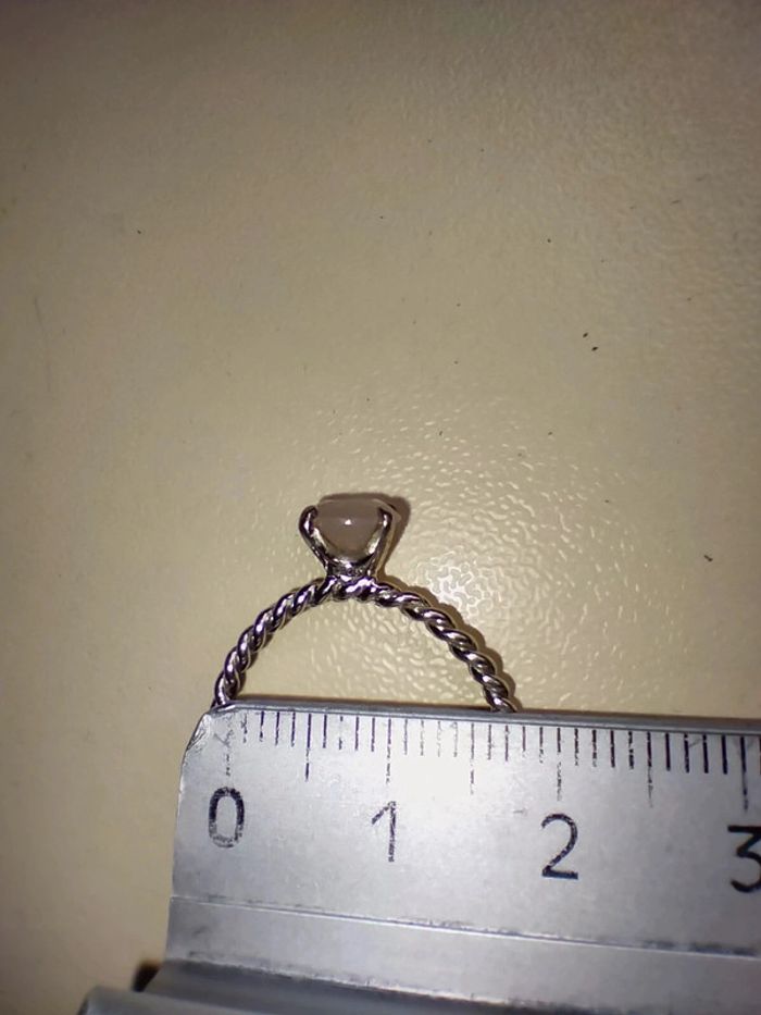 Bague en argent 16mm avec petite pierre rose pâle de chez Maty - photo numéro 4