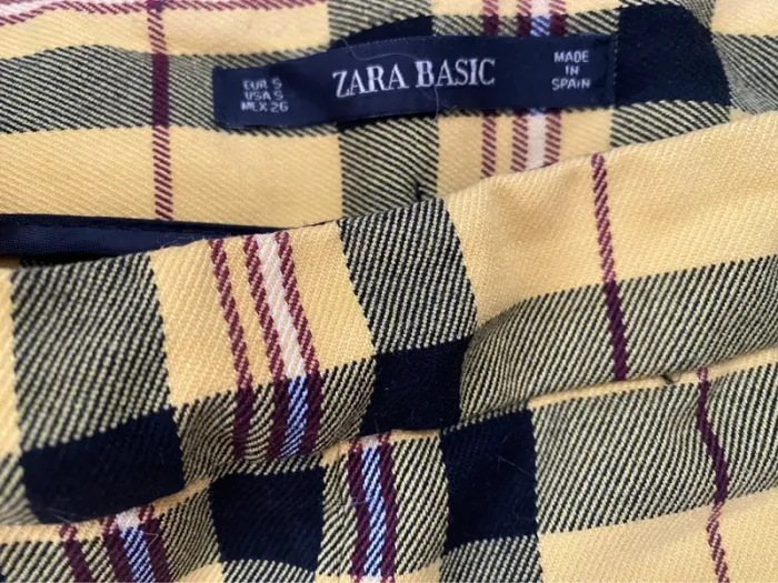Pantalon Zara - Taille S écossais jaune - photo numéro 3