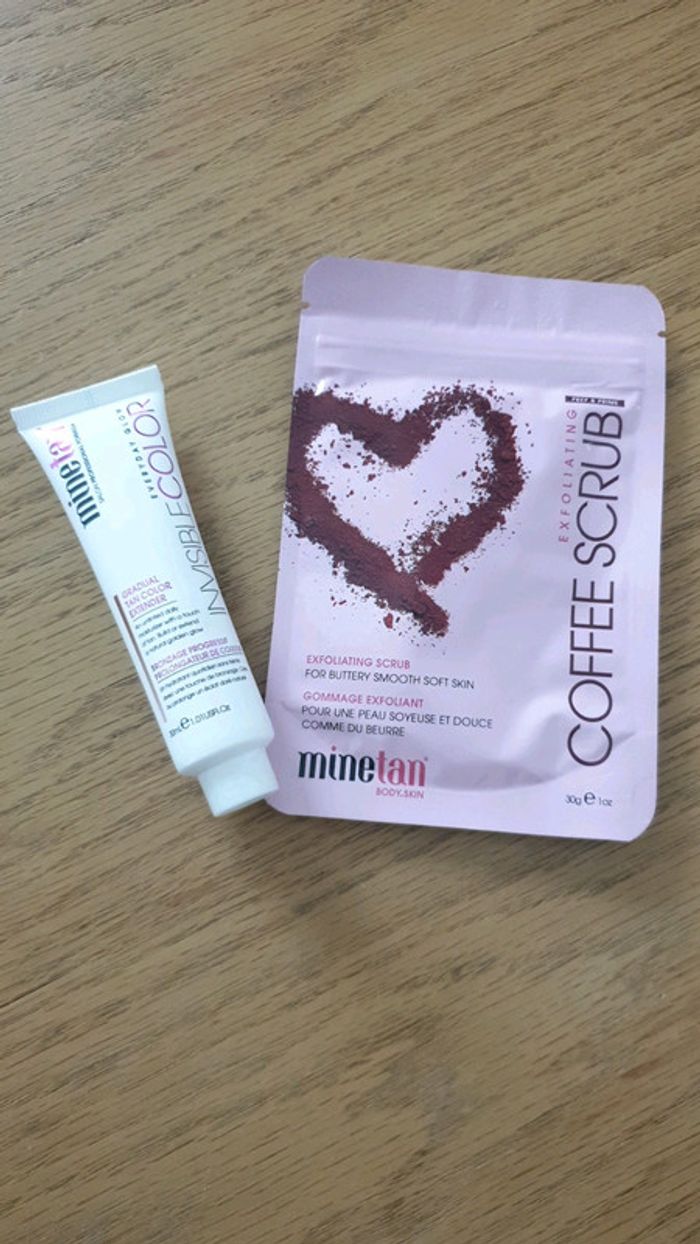 Neuf lot Marque Minetan exfoliant corps et autobrozant