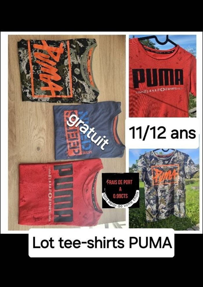 2 Tee-shirt PUMA GARÇON 11/12ans (+1gratuit)
