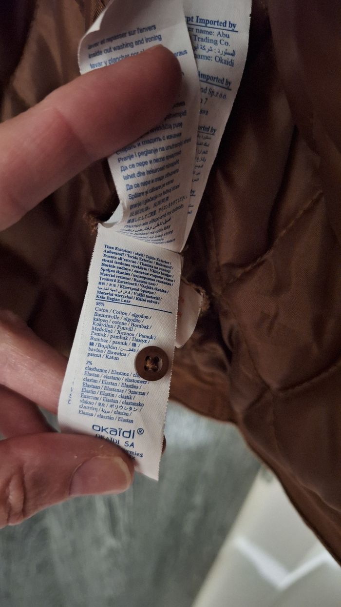 Veste en jean camel à col moutonneux blanc - photo numéro 8