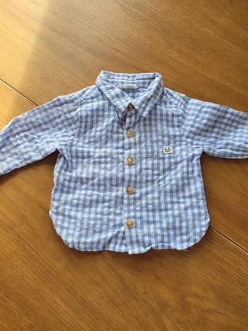 Chemise vichy bleu clair 3m