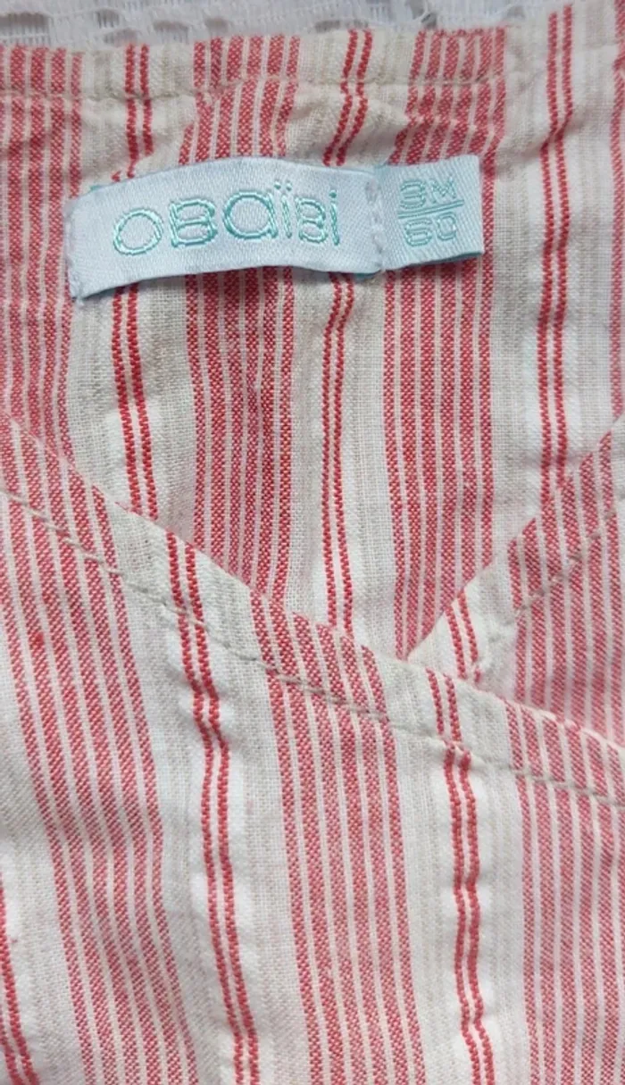 Magnifuque robe Obaibi, rouge et beige, en très bon état, taille 3 mois - photo numéro 3
