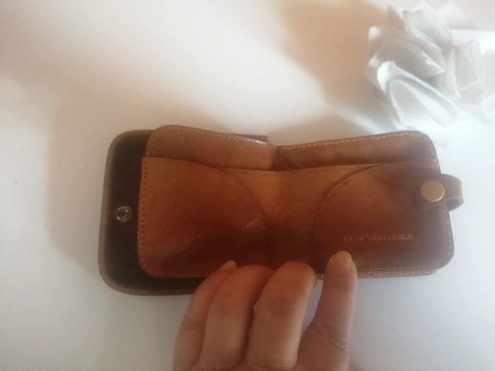 🌸Porte monnaie cuir véritable marron Vintage 🌸 - photo numéro 4