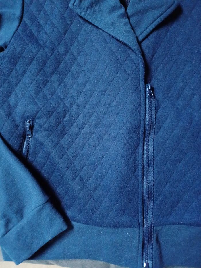 Veste style perfecto bleu Tissaia taille 14 ans - photo numéro 3