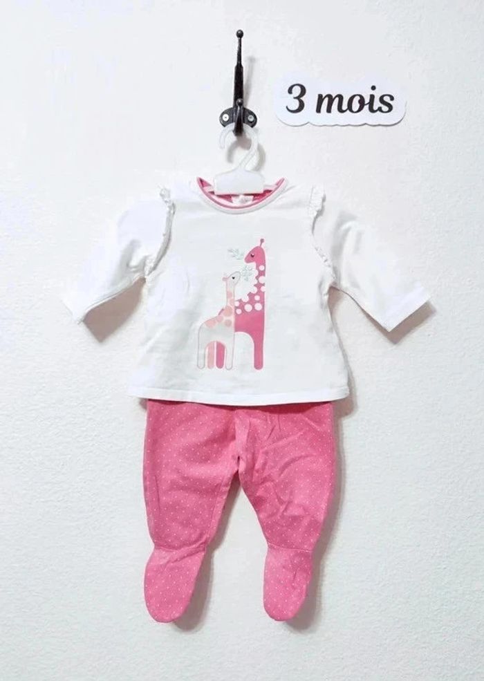 Ensemble pyjama bébé fille taille 3 mois Obaïbi
