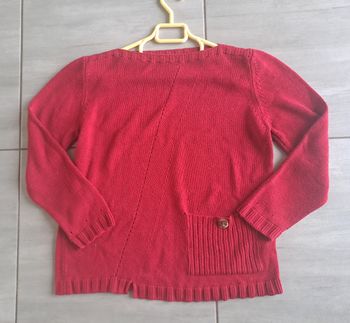 Pull rouge ajouré avec poche Équation Taille 3