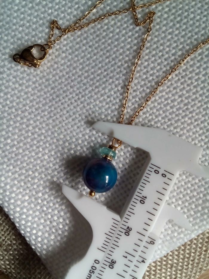 Collier pierres de sugilite et apatite naturelles - photo numéro 4