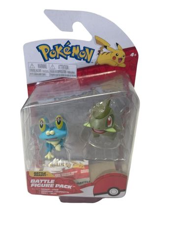 Pokémon Figurines x2 Battle Figure Pack Grenousse + Coupenotte Jazwares neuf