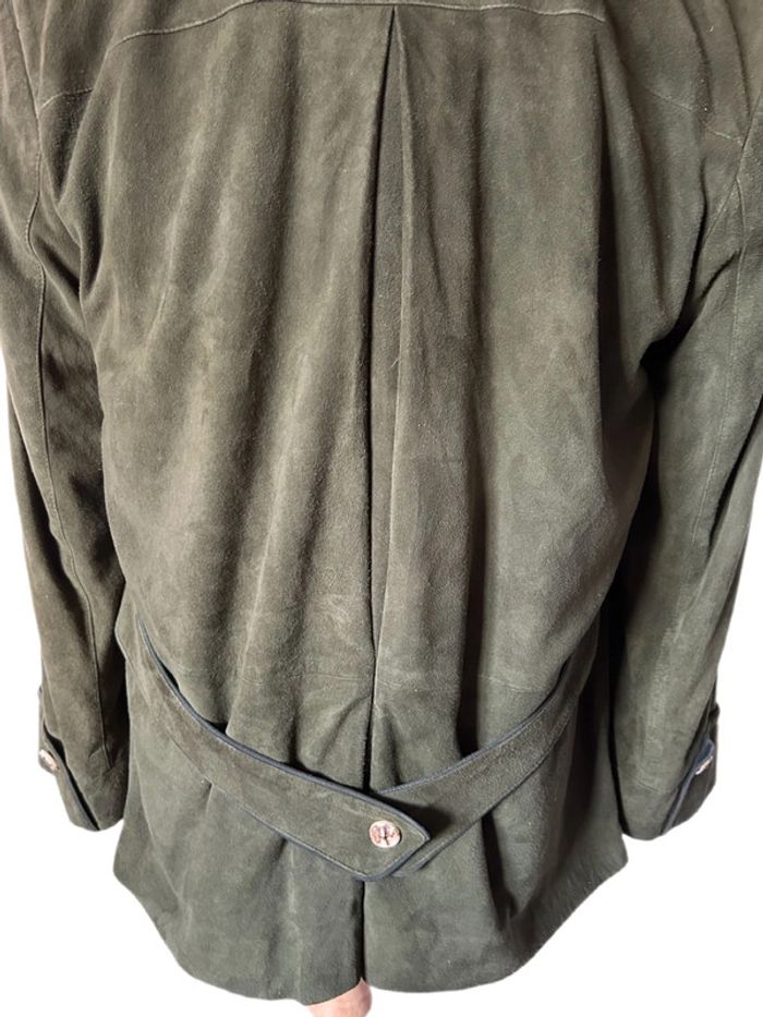 🌲Veste blazer cuir daim vert sapin vintage autrichien trachten suede leather blazer🌲 - photo numéro 10