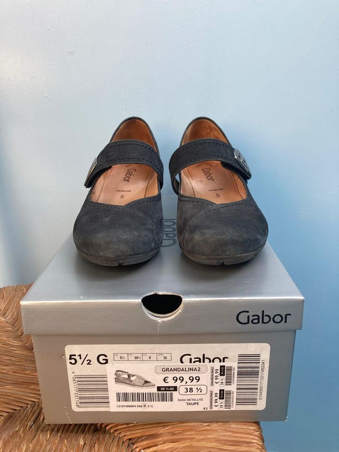 Talons Gabor Hovercraft Mary Jane – taille 38, cuir suédé gris foncé, très bon état - photo numéro 2