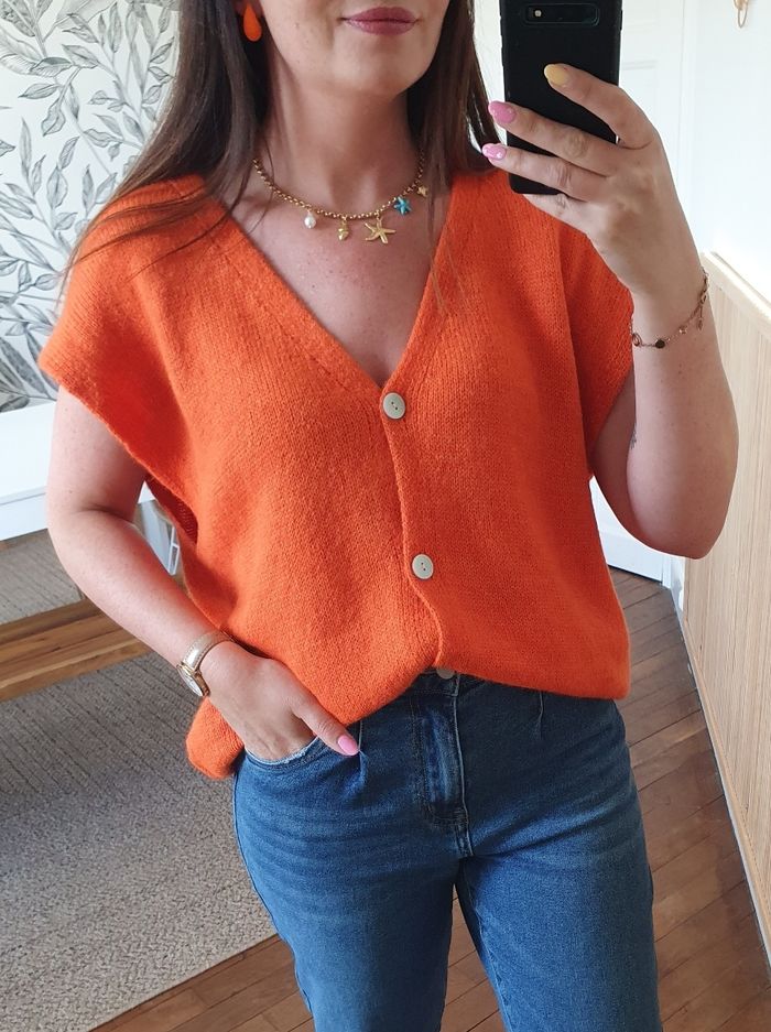 Gilet sans manche Caracas orange Taille unique - photo numéro 2