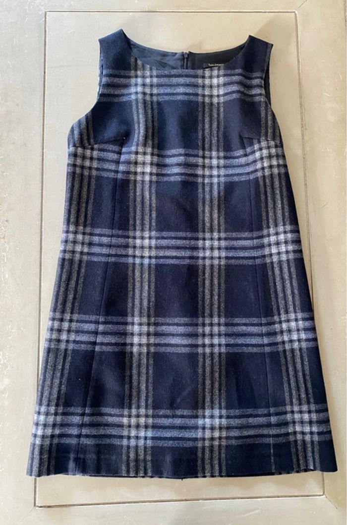 Robe Tara Jarmon marine et grise à carreaux taille 42 - photo numéro 8