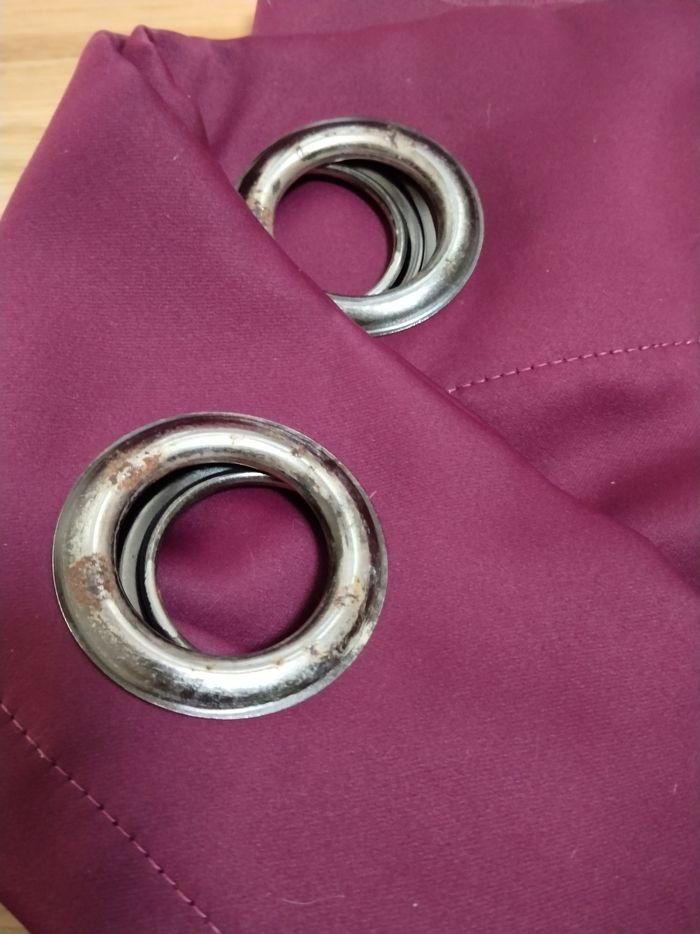 Paire de rideaux violet à oeillets - photo numéro 4