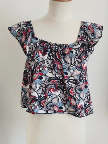 Joli top court multicolore fluide Jennyfer taille XS