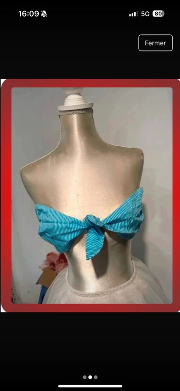 Bandeau kaporal neuf bleu à rayures 🌈 - photo numéro 2