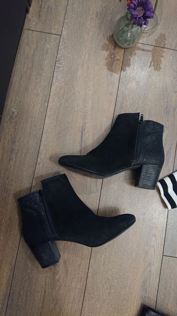 Bottines noir nubuck paillettes t 39