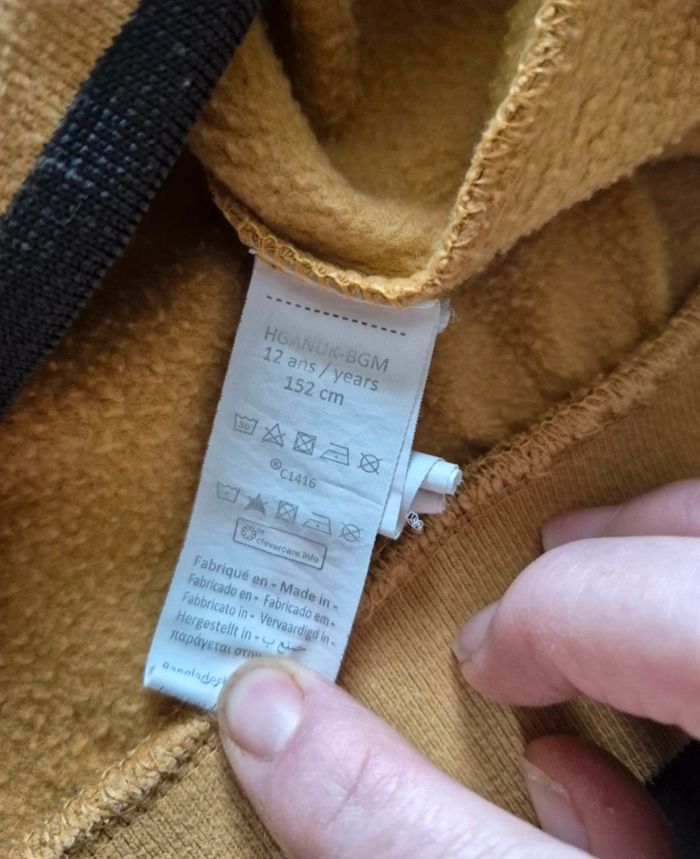 Sweat orange 12 ans loup brodé effet origami A30 - photo numéro 7