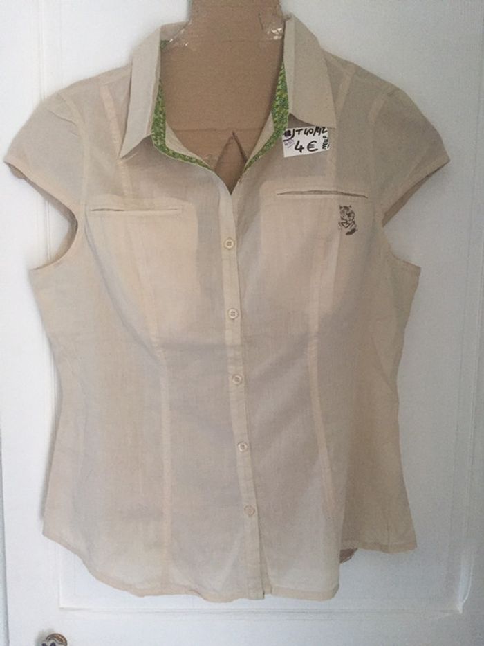 453-Chemisier marron clair T40/42 NEUF