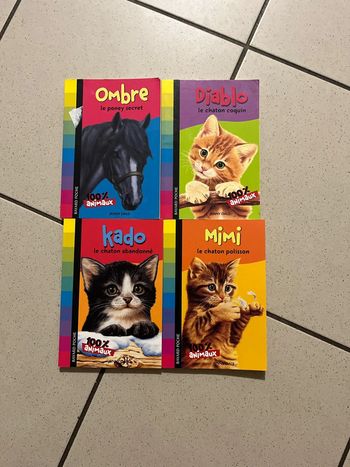 Lot de 4 livres 100% animaux