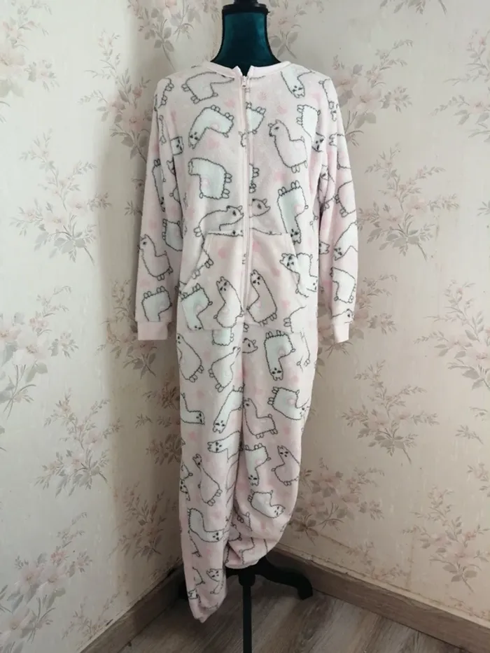 Combinaison pyjama rose à motifs lama / lalallama / (S-M) - photo numéro 2