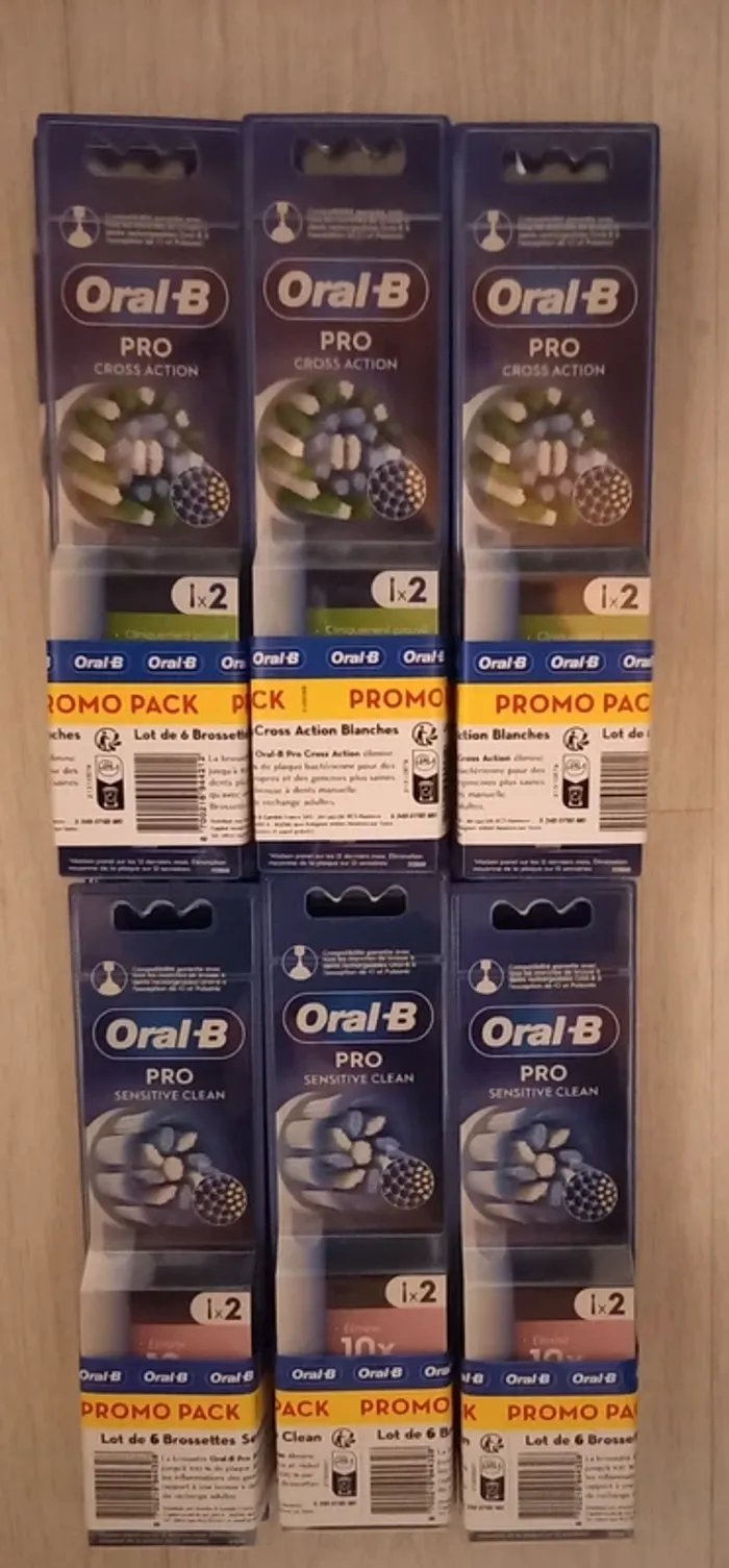 Pack 36 Brossettes électriques Oral B- (Cross Action / Sensitive Clean)
