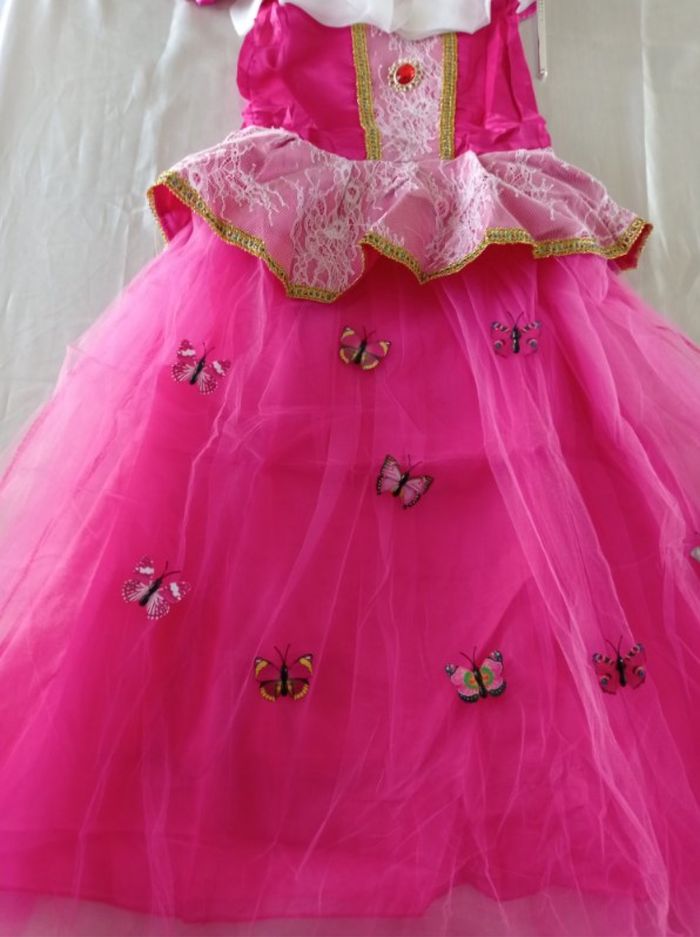 Déguisement princesse rose petit papillon 7-8ans