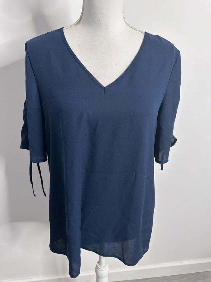 Blouse bleue marine et argentée Yessica T38 M - photo numéro 2