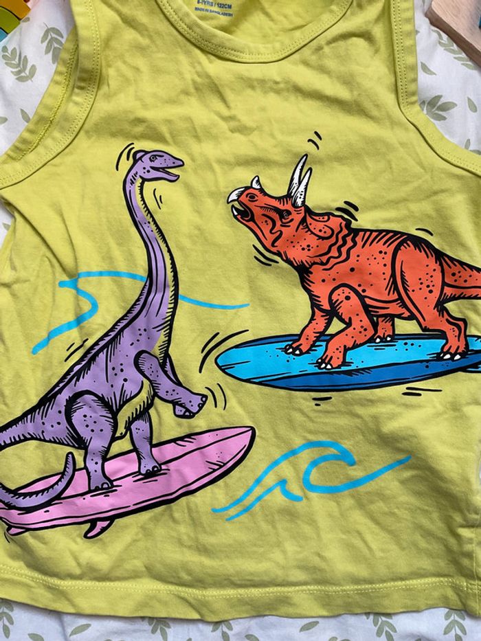 pyjama short et débardeur vert et turquoise 6/7 ans primark - photo numéro 6