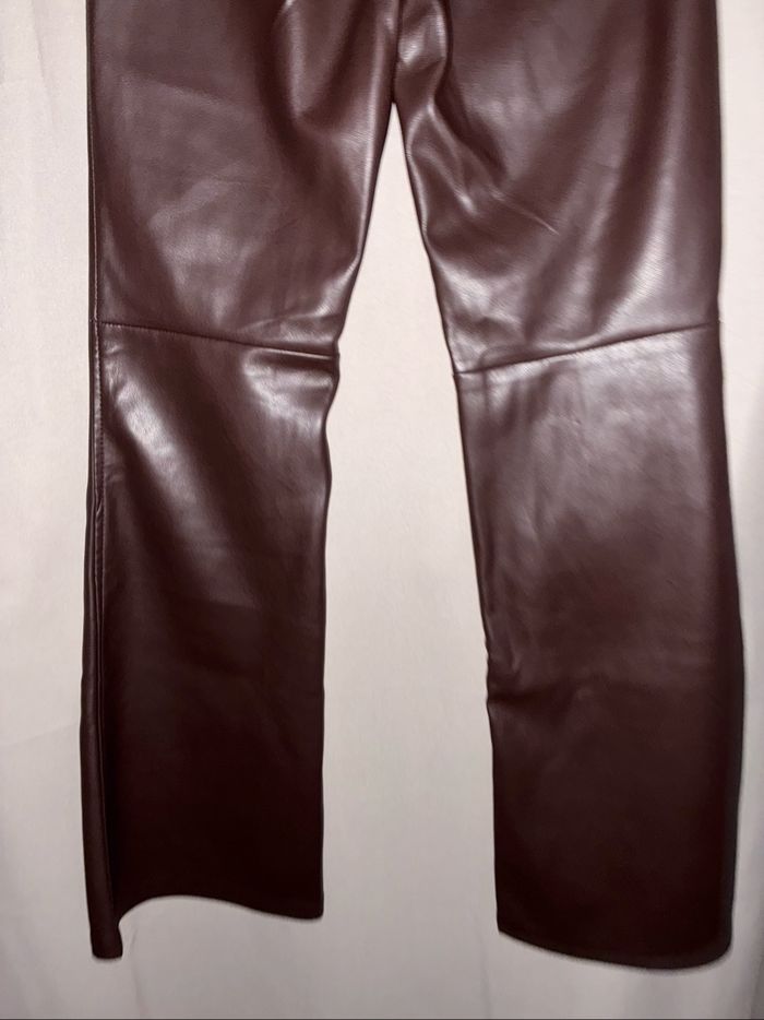 Pantalon marron similicuir Bershka S - photo numéro 10