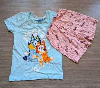 Ensemble short + t-shirt fille Bluey 122/128 cm